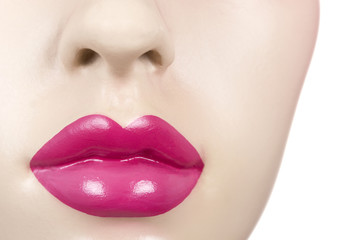 Mannequin with pink lips
