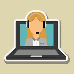 technical service and call center icon design, vector illustration