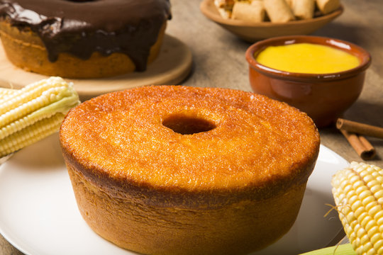 Corn cake. Traditional Brazilian treats made of corn.