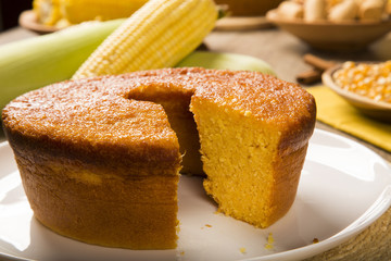 Corn cake. Traditional Brazilian treats made of corn.