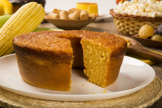 Corn cake. Traditional Brazilian treats made of corn.