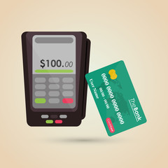 payment with dataphone design, vector illustration