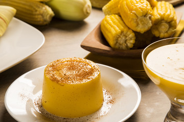 Corn Curau - typical food of green corn - tasty and cheap - typi