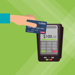 payment with dataphone design, vector illustration