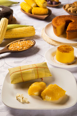 Pamonha with cheese - typical food of green corn - tasty and che