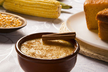 Corn Curau - typical food of green corn - tasty and cheap - typi