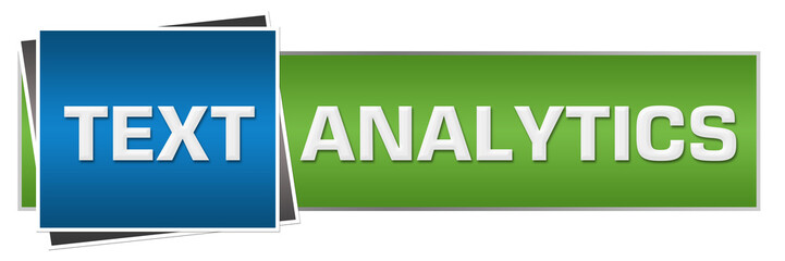 Obraz premium Text Analytics Green Blue Horizontal 