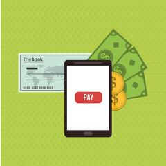 Payment with smartphone icon design, vector illustration