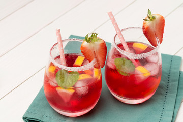Cold strawberry drink