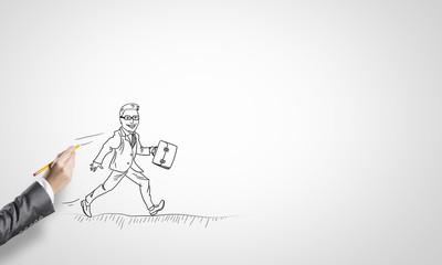 Sketch of successful businessman