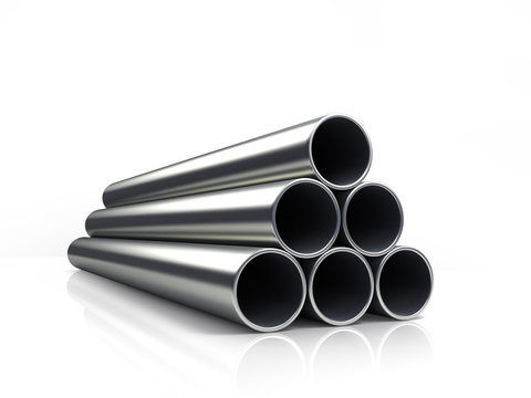 3d illustration of a stack of pipes isolated on white background