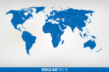blue world map. vector