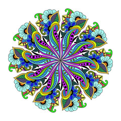 The circular flower isolated pattern mandala
