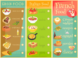 European Cuisine Menu