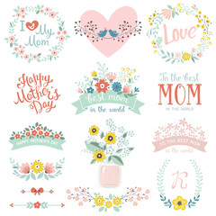 Fototapeta na wymiar Mother's Day Design Set