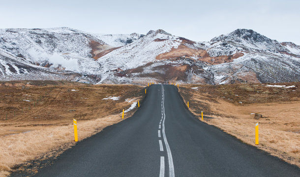 Rural empty  road Iceland