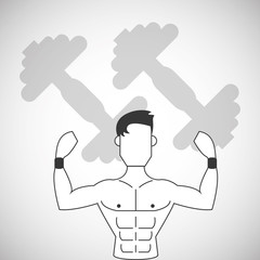 Gym and weights icon design , vector illustration