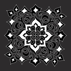 Vector mandala ornament, pattern. Hand drawn decorative element.