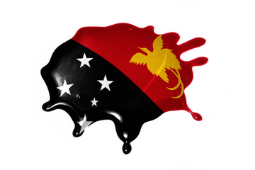 blot with national flag of Papua New Guinea