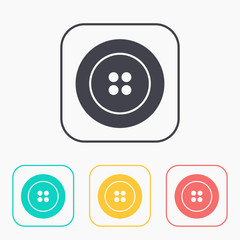 sewing button vector color icon set