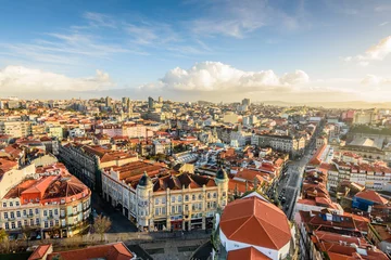 Fotobehang Aerial view of Porto in Portugal. © r_andrei