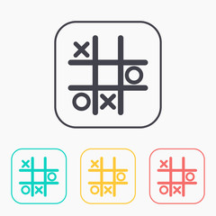 Tic tac toe game vector color icon set