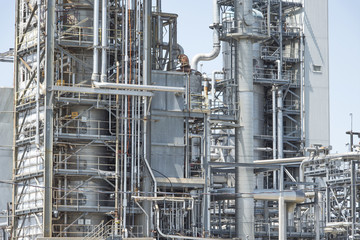 Fototapeta na wymiar Close-up of chemical refinery plant