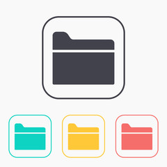 office folder vector color icon set