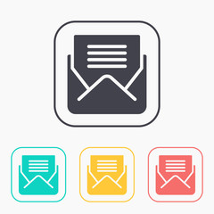 opened letter vector color icon set