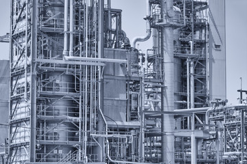 Chemical refinery plant blue tint