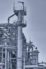 Chemical refinery plant blue tint