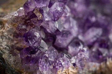 Beautiful amethyst druse close-up