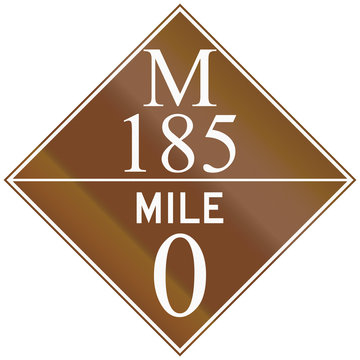 Michigan Route Shield Of The M-185 At Mile Zero