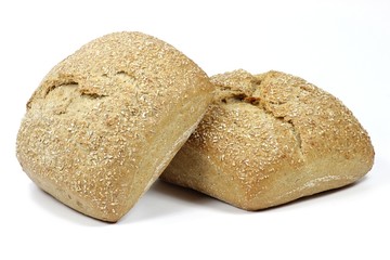 Roggenbrötchen isoliert auf weißem Hintergrund