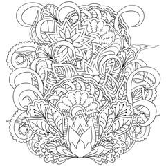 image with mandalas and doodle tangle elements