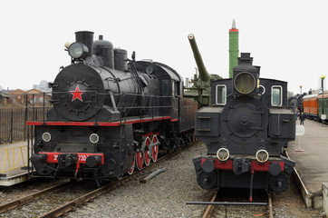 Fototapeta na wymiar Locomotives,as a historical value.