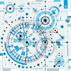 Fototapeta premium Vector industrial and engineering background, future technical pattern