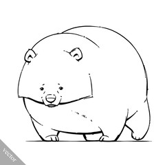funny cartoon vector brown grizzly bear illustration