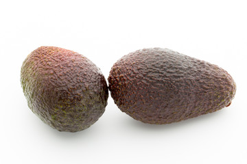 Avocado pieces set isolated on white background.