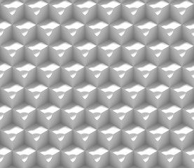 seamless abstract 3d background pattern made of an array of cubes with dimples in white