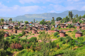 Fototapeta na wymiar View of Ethiopian village Lalibela 