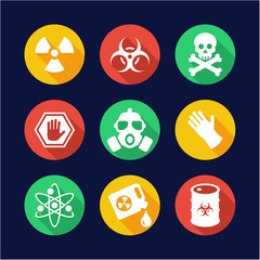 Biohazard Icons Flat Design Circle
