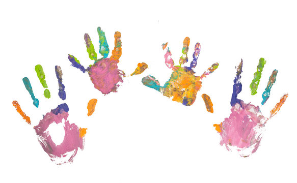 Photo of colored hand prints