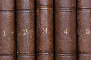 Group Of Old Numbered Antique Books