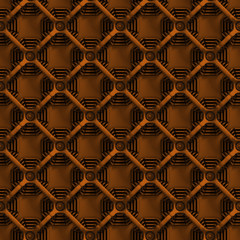 seamless brown 3d background with a grid of squares over octagon shapes