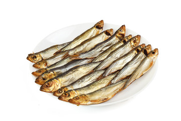 Plate with smoked Baltic sprat