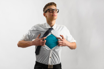 super hero suit of business man