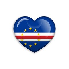 Love Cape Verde symbol. Heart flag icon. Vector illustration.