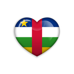 Love Central African Republic symbol. Heart flag icon. Vector illustration.