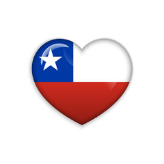 Love Chile symbol. Heart flag icon. Vector illustration.